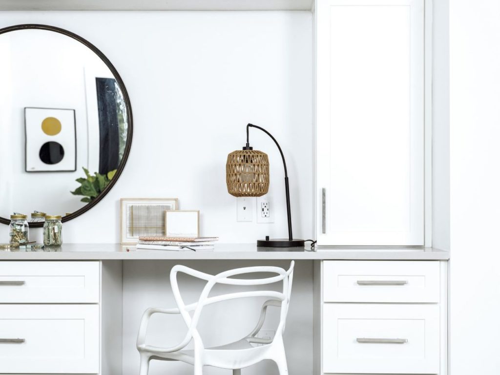 White Shaker Home Office Cabinets from 2021 This Old House Cottage Community Idea House