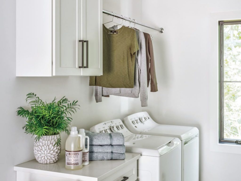 White Shaker Laundry Room Cabinets from 2021 This Old House Cottage Community Idea House