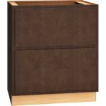 SKU 2DB30 - 30 Inch Base Cabinet with 2 Drawers in Classic Door Style and Bark Finish from Mantra Cabinets