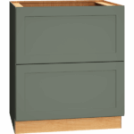 SKU 2DB30 - 30 Inch Base Cabinet with 2 Drawers in Omni Door Style and Rosemary Finish from Mantra Cabinets