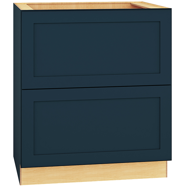SKU 2DB30 - 30 Inch Base Cabinet with 2 Drawers in Omni Door Style and Admiral Finish from Mantra Cabinets