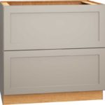 SKU 2DB36 - 36 Inch Base Cabinet with 2 Drawers in Omni Door Style and Mineral Finish from Mantra Cabinets