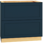 SKU 2DB36 - 36 Inch Base Cabinet with 2 Drawers in Omni Door Style and Admiral Finish from Mantra Cabinets