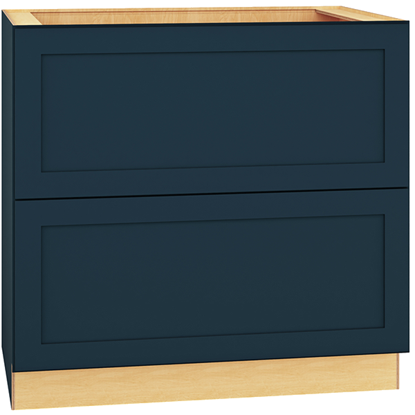 SKU 2DB36 - 36 Inch Base Cabinet with 2 Drawers in Omni Door Style and Admiral Finish from Mantra Cabinets