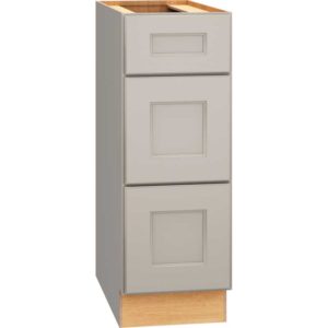 SKU 3DB12 - 12 Inch Base Cabinet with 3 Drawers in Spectra Door Style and Mineral Finish from Mantra Cabinets