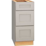 SKU 3DB15 - 15 Inch Base Cabinet with 3 Drawers in Spectra Door Style and Mineral Finish from Mantra Cabinets