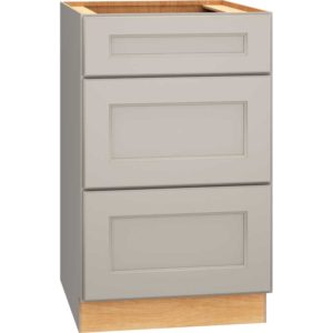 SKU 3DB21 - 21 Inch Base Cabinet with 3 Drawers in Spectra Door Style and Mineral Finish from Mantra Cabinets