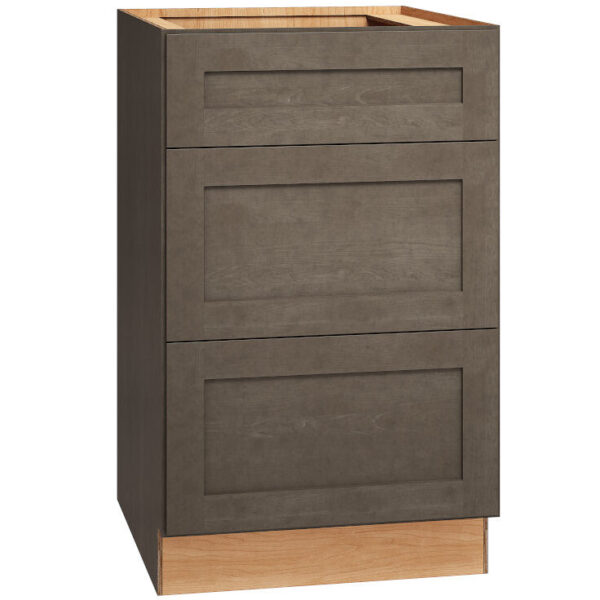 21" Base Cabinet with 3 Drawers in Omni Beachwood - Mantra Cabinets