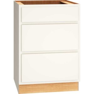 Mantra Cabinets SKU Number 3DB24 - 24" Base Cabinet with 3 Drawers in Classic Snow