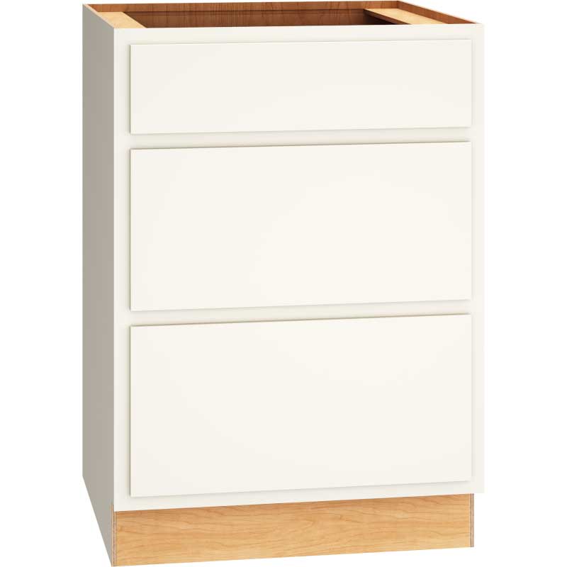 Mantra Cabinets SKU Number 3DB24 - 24" Base Cabinet with 3 Drawers in Classic Snow