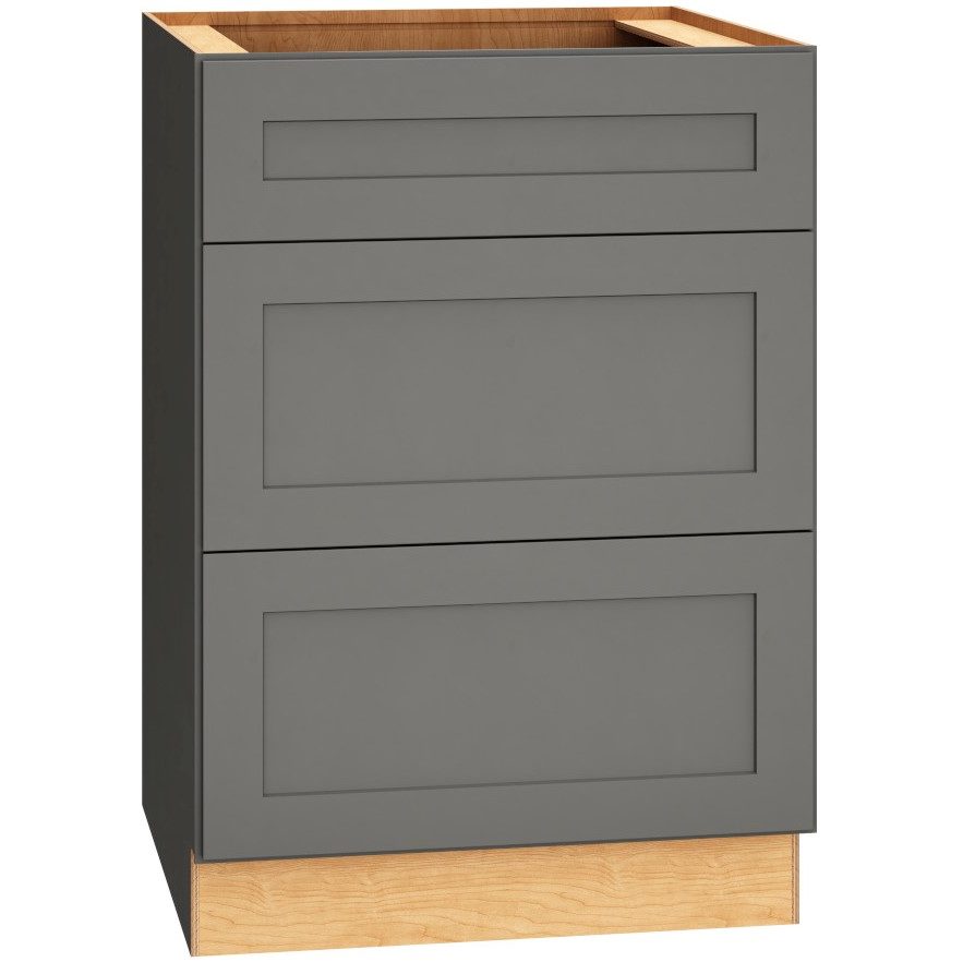 Mantra Cabinets SKU Number 3DB24 - 24" Base Cabinet with 3 Drawers in Omni Graphite