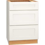 Mantra Cabinets SKU Number 3DB24 - 24" Base Cabinet with 3 Drawers in Spectra Snow