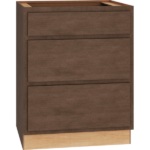 Mantra Cabinets SKU Number 3DB27 - 27" Base Cabinet with 3 Drawers in Classic Bark