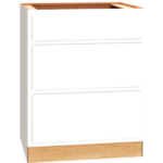 Mantra Cabinets SKU Number 3DB27 - 27" Base Cabinet with 3 Drawers in Classic Snow
