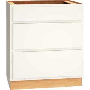 Mantra Cabinets SKU Number 3DB30 - 30" Base Cabinet with 3 Drawers in Classic Snow