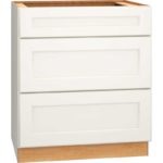 Mantra Cabinets SKU Number 3DB30 - 30" Base Cabinet with 3 Drawers in Spectra Snow