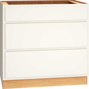 Mantra Cabinets SKU Number 3DB36 - 36" Base Cabinet with 3 Drawers in Classic Snow