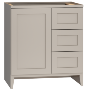 Mantra Cabinets - Bathroom Vanity Sink Base - 30" Vanity Sink Base with 3 Drawers in Omni Cabinet Door Style with Mineral Finish