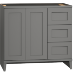 36" Vanity Sink Base with 3 Drawers in Omni Cabinet Door Style with Graphite Finish