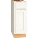 12 Inch Base Cabinet with 3 Drawers in Classic Door Style with Snow Finish