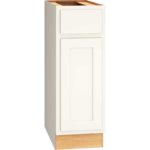 12 Inch Base Cabinet with 3 Drawers in Classic Door Style with Snow Finish