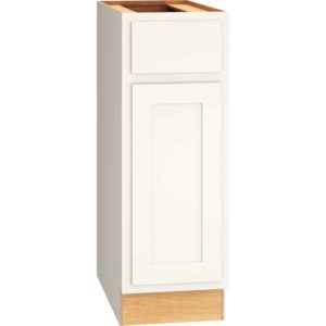 12 Inch Base Cabinet with 3 Drawers in Classic Door Style with Snow Finish