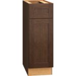 12 Inch Base Cabinet with 3 Drawers in Omni Door Style with Bark Finish