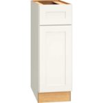 12 Inch Base Cabinet with 3 Drawers in Omni Door Style with Snow Finish