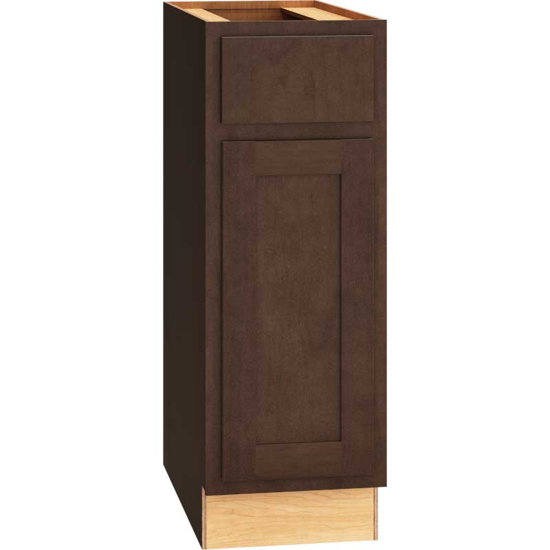 12 Inch Base Cabinet with 3 Drawers in Classic Door Style with Bark Finish