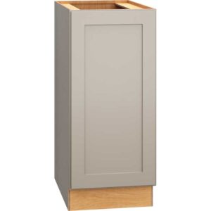 15 Inch Full Height Base Cabinet with Single Door in Omni Door Style with Mineral Finish