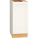 15 Inch Full Height Base Cabinet with Single Door in Omni Door Style with Snow Finish