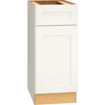 15 Inch Base Cabinet with Single Door in Omni Door Style with Snow Finish
