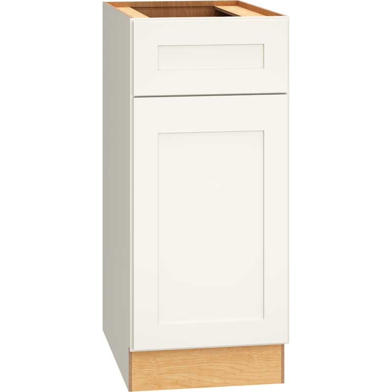15 Inch Base Cabinet with Single Door in Omni Door Style with Snow Finish