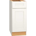 15 Inch Base Cabinet with Single Door in Spectra Door Style with Snow Finish