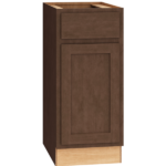 Mantra Cabinets SKU Number B15R - 12 Inch Base Cabinet with 3 Drawers in Classic Door Style with Bark Finish