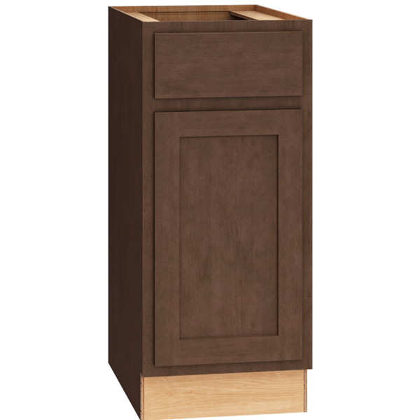 Mantra Cabinets SKU Number B15R - 12 Inch Base Cabinet with 3 Drawers in Classic Door Style with Bark Finish