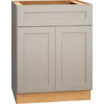 27 Inch Base Cabinet with Double Doors in Omni Cabinet Door Style in Mineral Finish