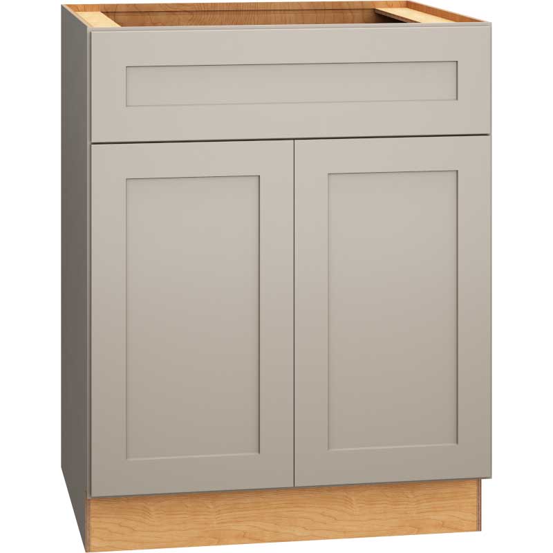 27 Inch Base Cabinet with Double Doors in Omni Cabinet Door Style in Mineral Finish