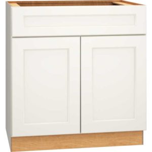 Base Cabinet with Double Doors in Spectra Snow