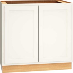 36 Inch Full Height Base Cabinet with Single Door in Classic Door Style with Snow Finish