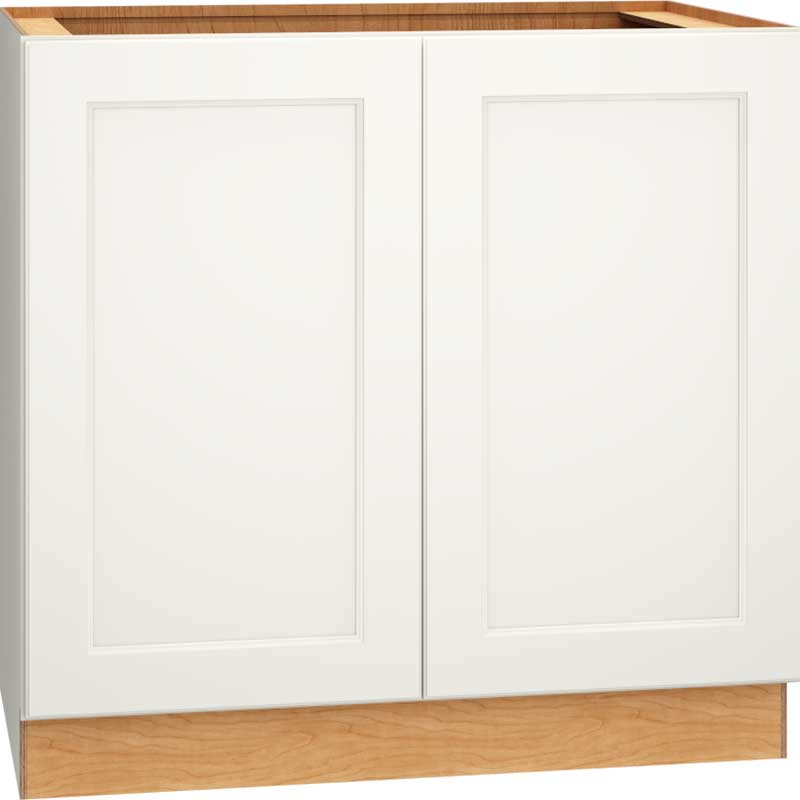 36 Inch Full Height Base Cabinet with Single Door in Spectra Door Style with Snow Finish