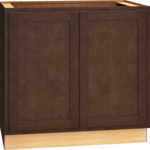 36 Inch Full Height Base Cabinet with Single Door in Classic Door Style with Bark Finish
