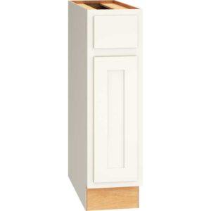 9 Inch Base Cabinet with Single Door in Classic Door Style with Snow Finish
