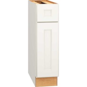 9 Inch Base Cabinet with Single Door in Spectra Door Style with White Finish