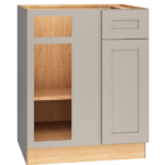 Mantra Cabinets SKU Number BC36S - 36" Corner Base Cabinet with Single Door in Omni Mineral