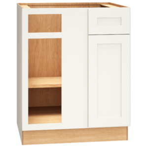 Mantra Cabinets SKU Number BC36S - 36" Corner Base Cabinet with Single Door in Omni Snow