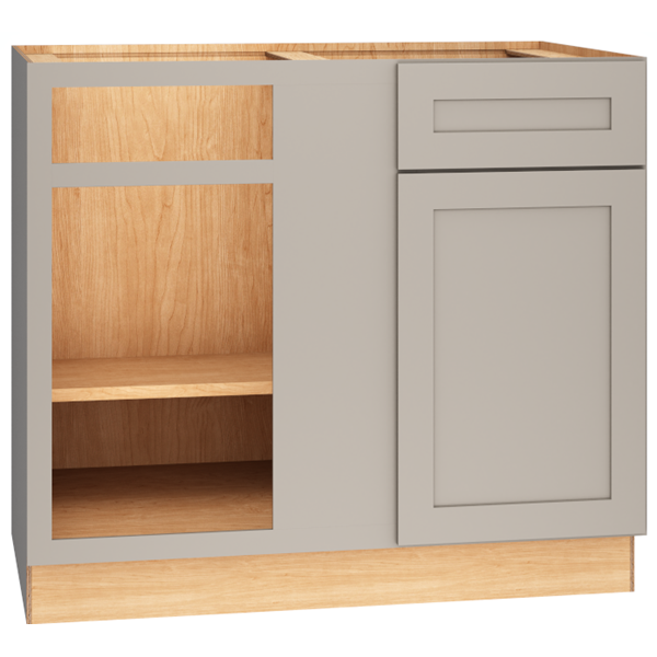 Mantra Cabinets SKU Number BC42S - 42" Corner Base Cabinet with Single Door in Omni Mineral