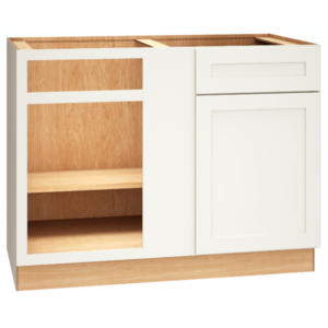 Mantra Cabinets SKU Number BC48S - 48" Corner Base Cabinet with Single Door in Omni Snow