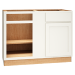 Mantra Cabinets SKU Number BC48S - 48" Corner Base Cabinet with Single Door in Classic Snow
