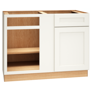 Mantra Cabinets SKU Number BC48S - 48" Corner Base Cabinet with Single Door in Spectra Snow
